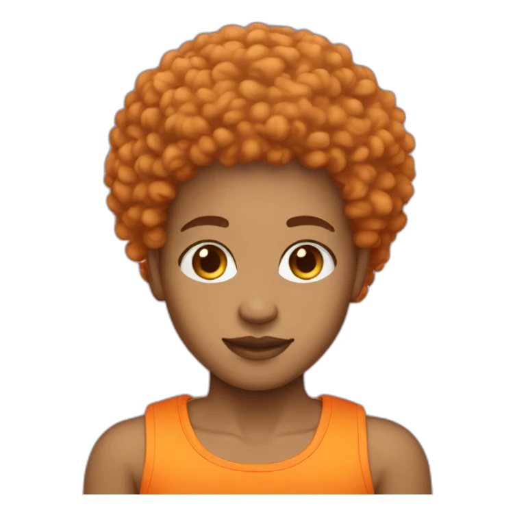 Light skin afro orange in fit sticker