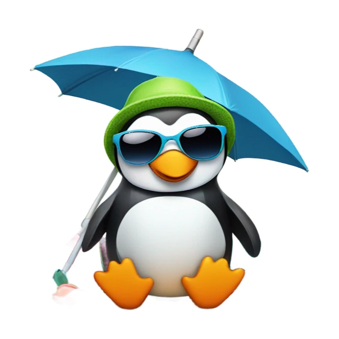  Penguin on holiday sticker
