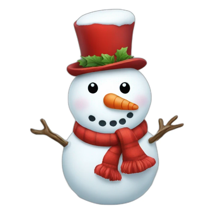 a snowman in a red hat sticker