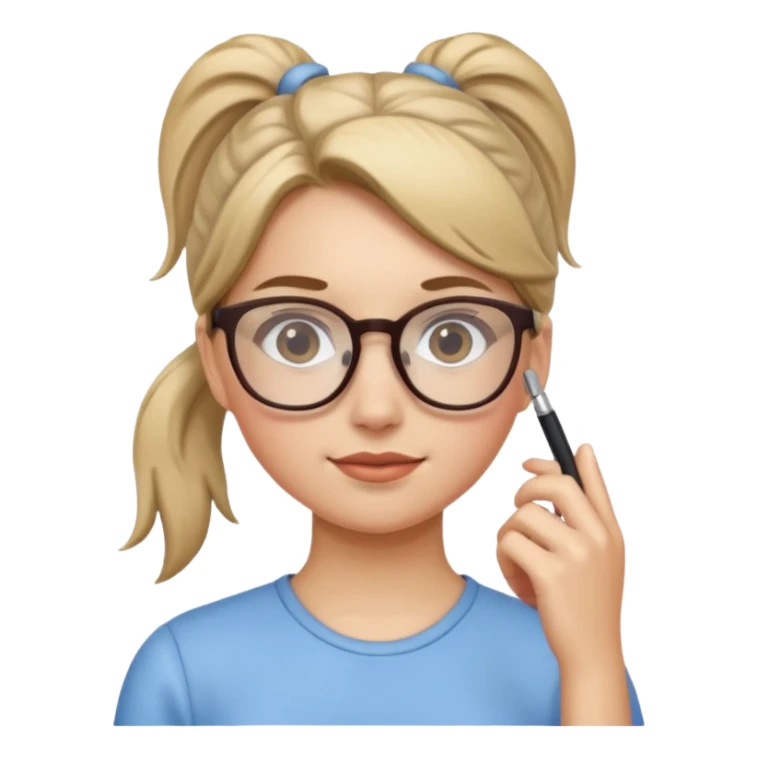 Ponytail Girl with Glasses sticker