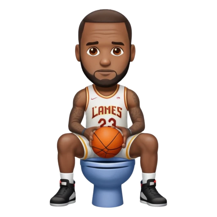 LeBron James in a toilet sticker