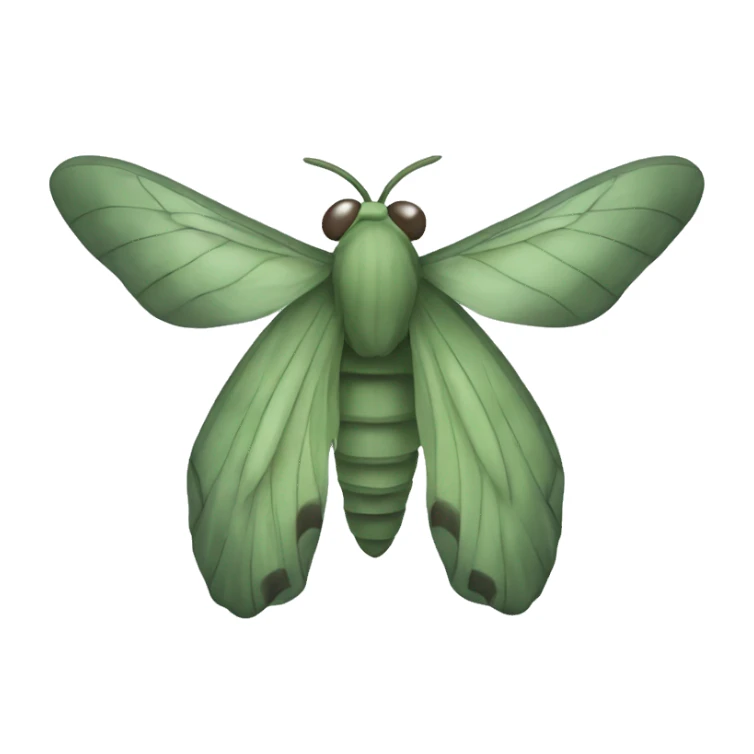 sage green moth sticker