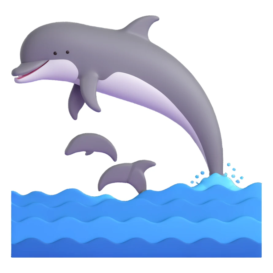 swimming dolphin in ocean waves sticker
