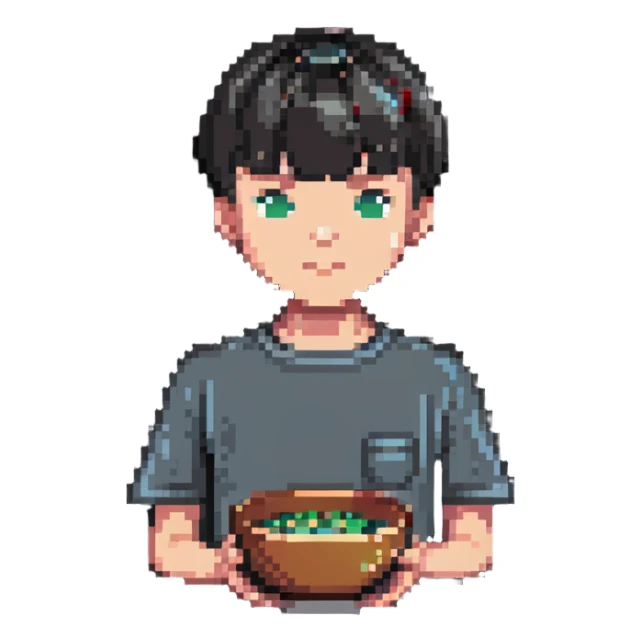 boy with bowl haircut sticker