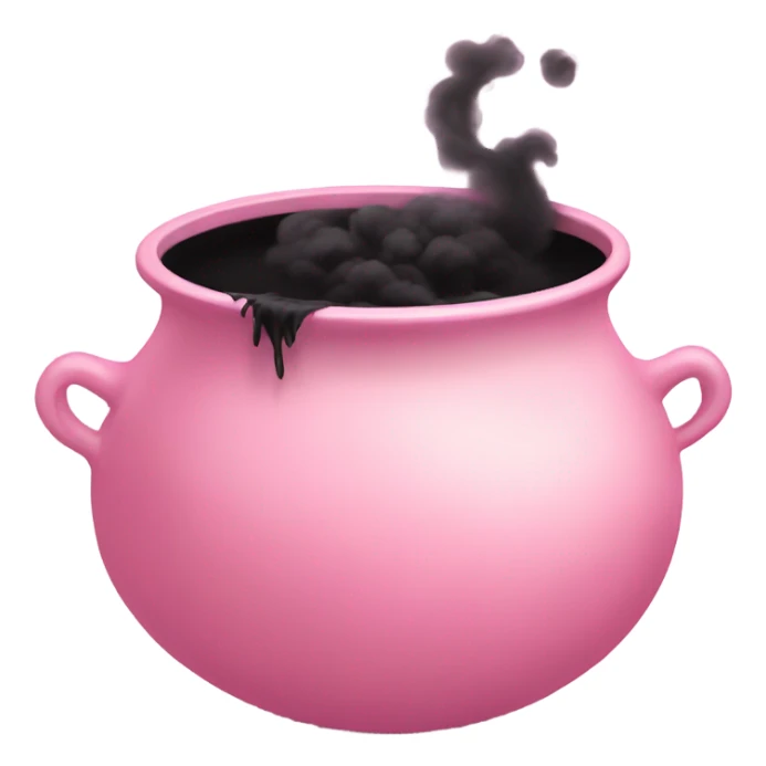 Light pink cauldron with black smoke sticker