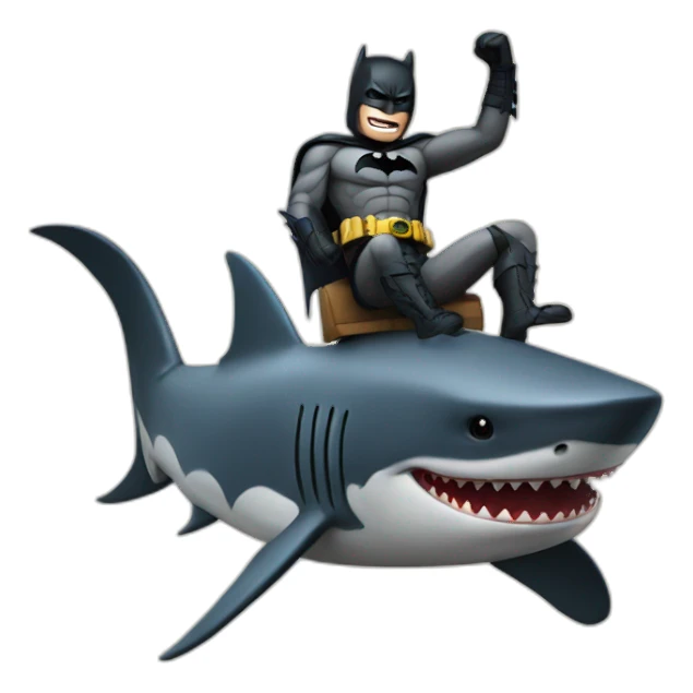 Batman riding a Shark sticker