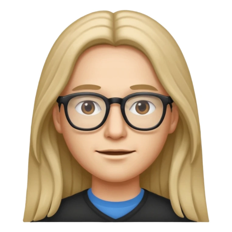 persona con cabello largo y lentes sticker