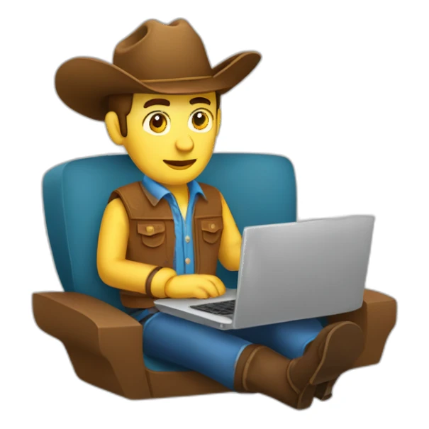 cowboy project manager with laptop sticker