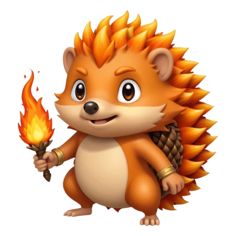 fire bender hedgehog fire in hand sticker