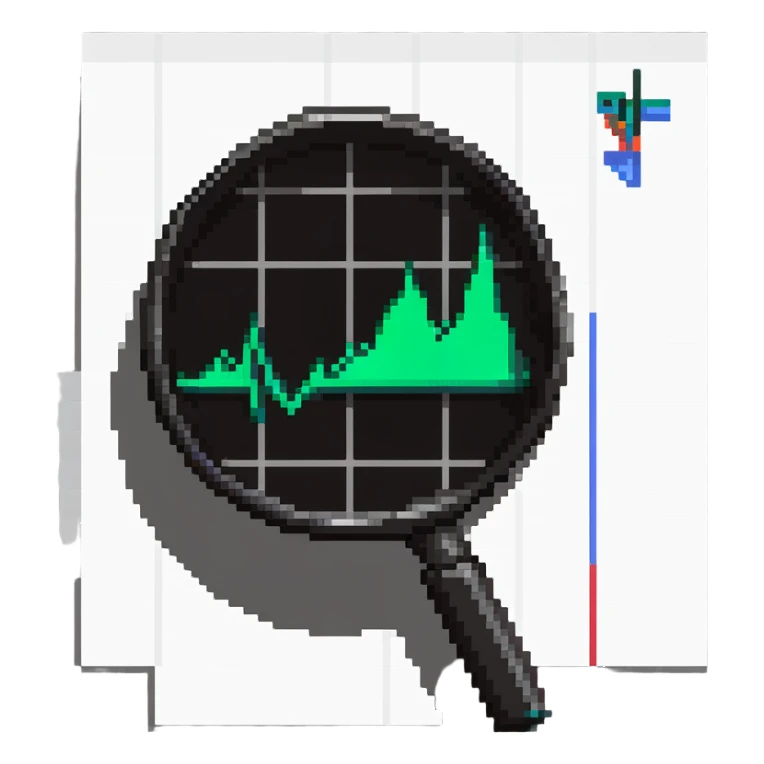 magnifying glass and graph sticker