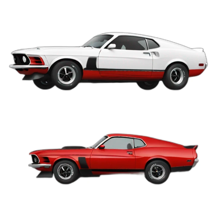 Red mustang mach 1 profil right side sticker