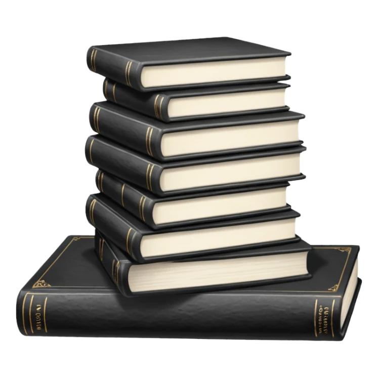 5 black and white books sticker