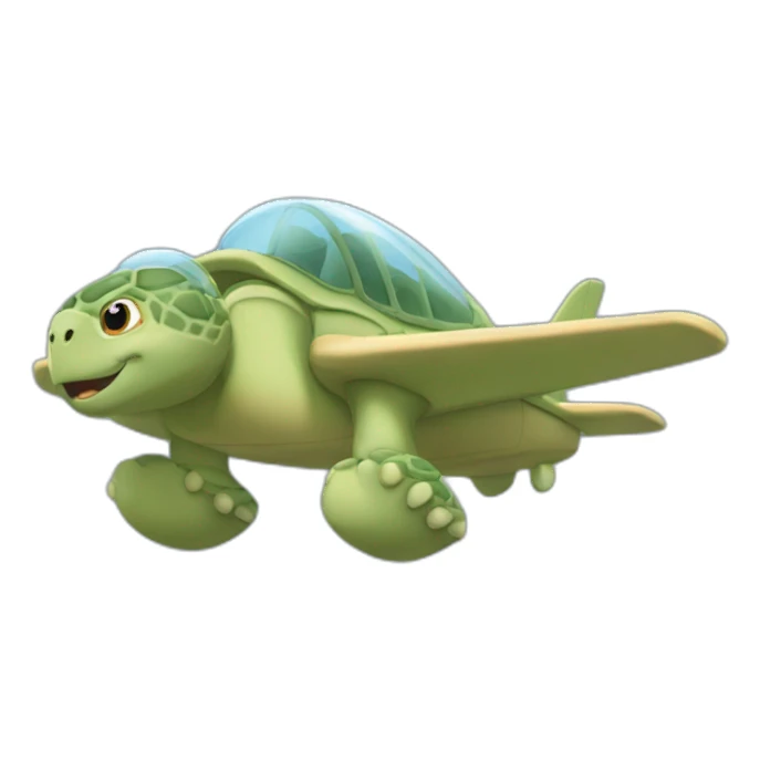 Tortue-sur-un-avion sticker