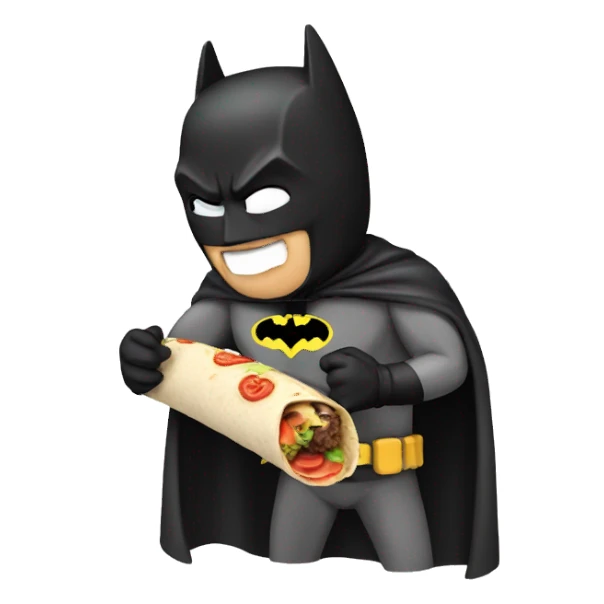 Batman eating burrito sticker