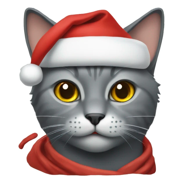 Gray cat santa claus  sticker