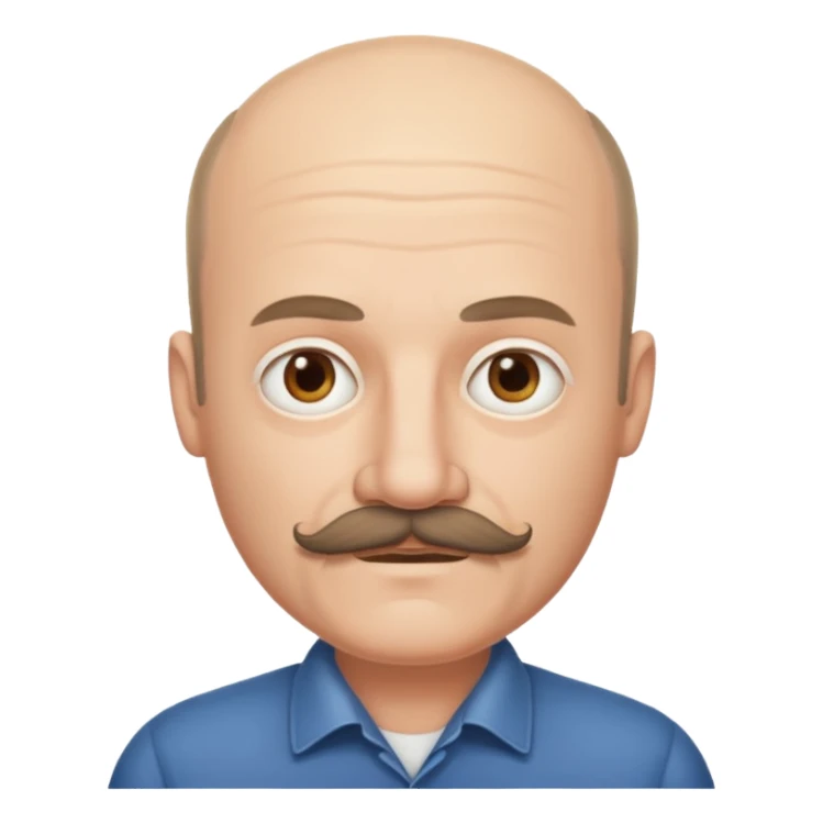 White man mustache balding sticker