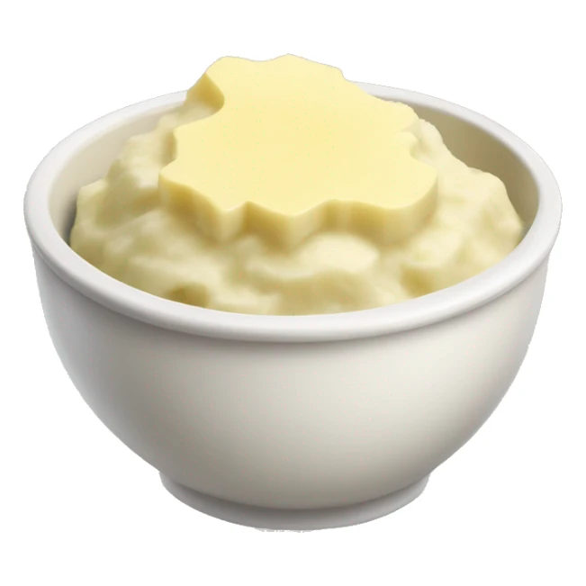 mashed potatoes in a bowl with butter sticker
