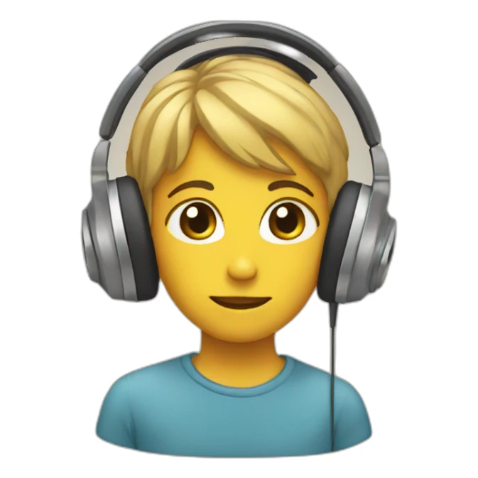 Headphones peaceful expression sticker