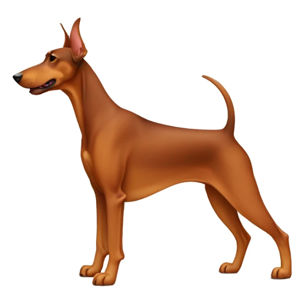 Orange Doberman with long tail and floppy ears  sticker
