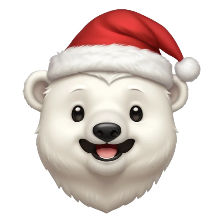 polar bear with christmas hat on sticker