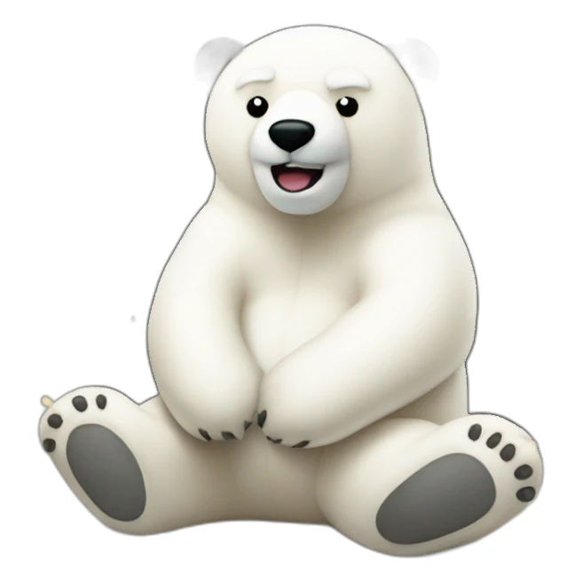 polar bear sitting plush toy explosion sticker