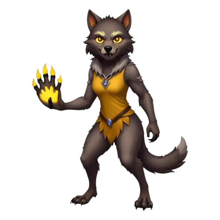 Female wherewolf full body sticker