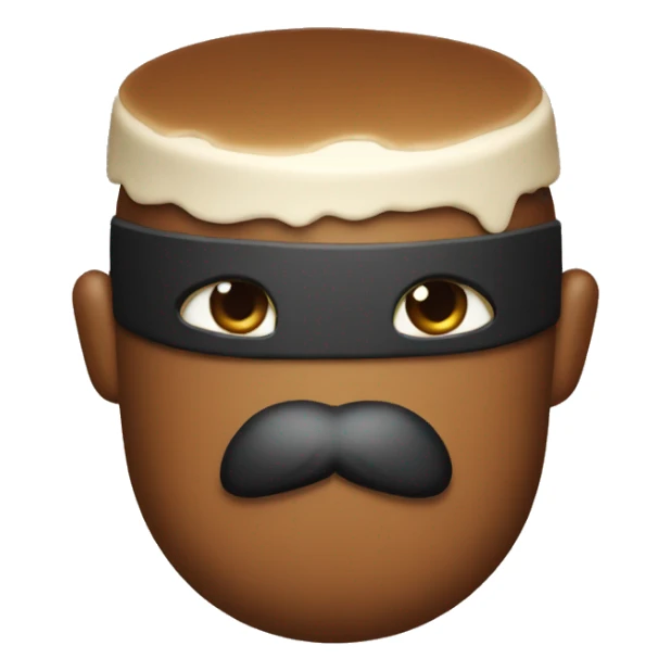 Brown Pudding emoji with eyepatch sticker