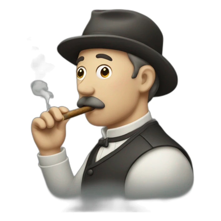 man smoking danish licorice pipe sticker