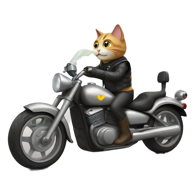 Cat riding motorcycle sticker