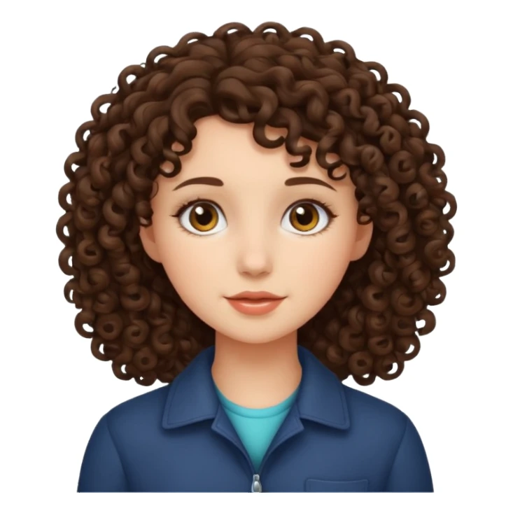 A brunnet curly haired girl sticker