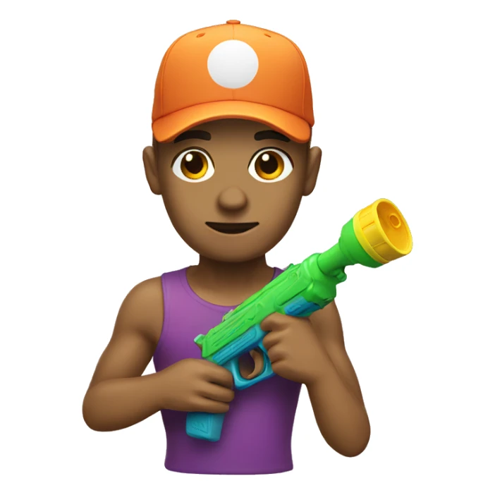 Shoot head water gun  sticker