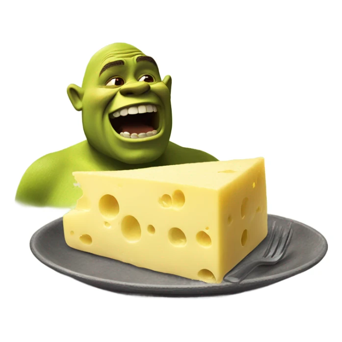 shrek eating cheese sticker