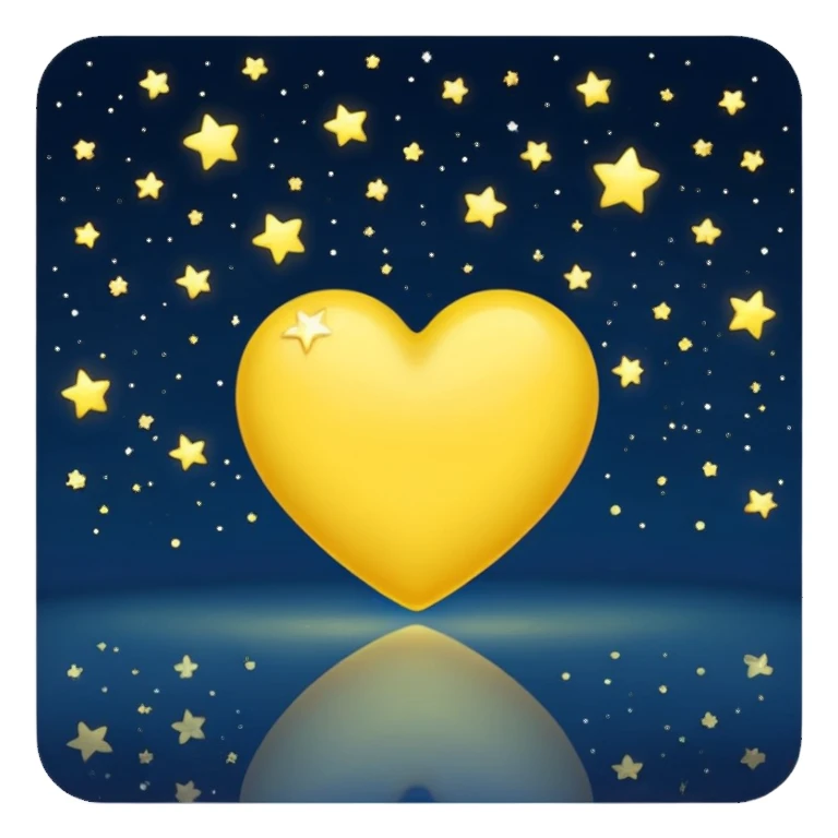 yellow heart with a starry night sticker