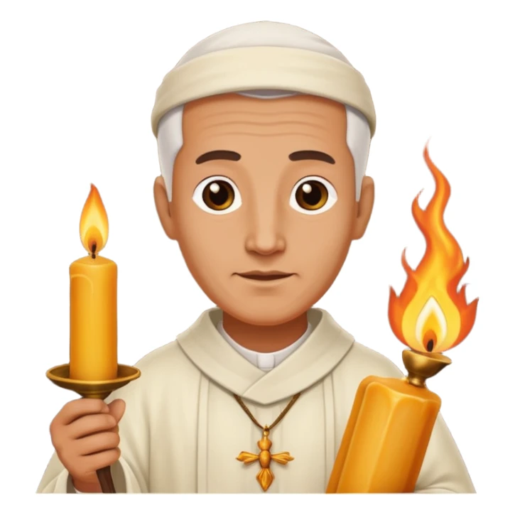 Ancient  mpriests with candle  sticker