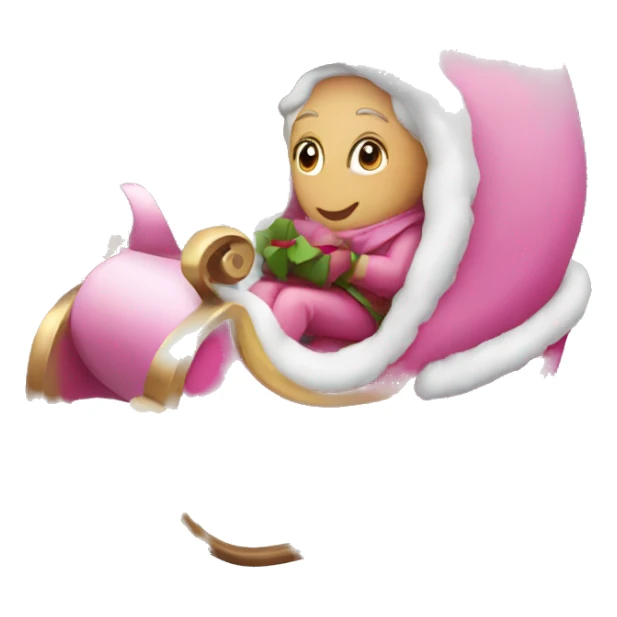 Pink sleigh  sticker