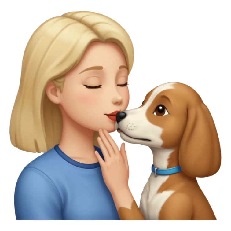 Dog kissing face sticker