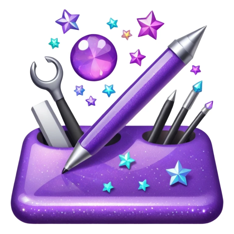 Purple Glitter administrator tools sticker