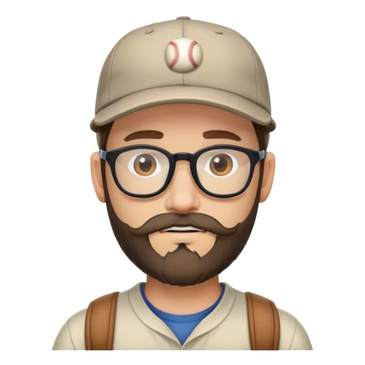 adventurer with beard, glasses and backwards baseball cap sticker