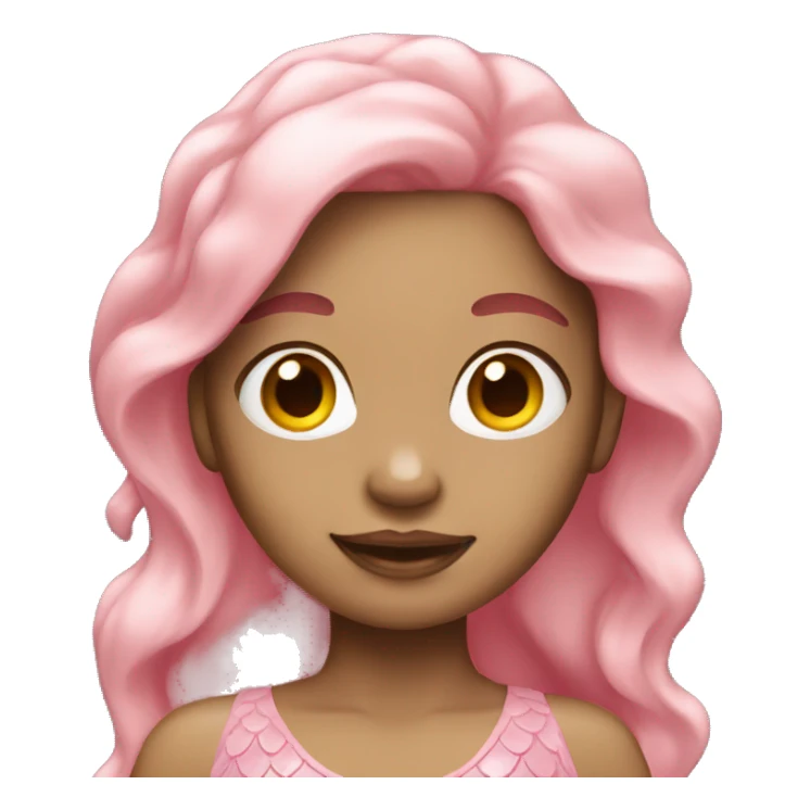 Pink mermaid with light skin tone sticker