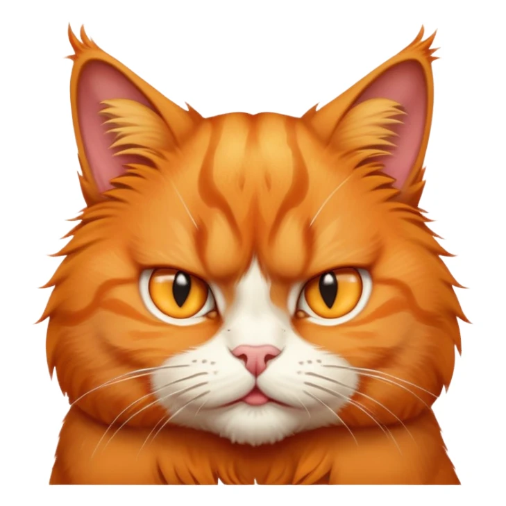 orange cat showing middle finger  sticker