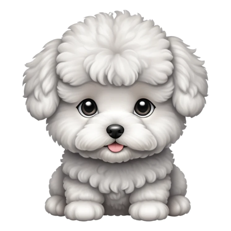 Gray Bichon Frise puppy sticker