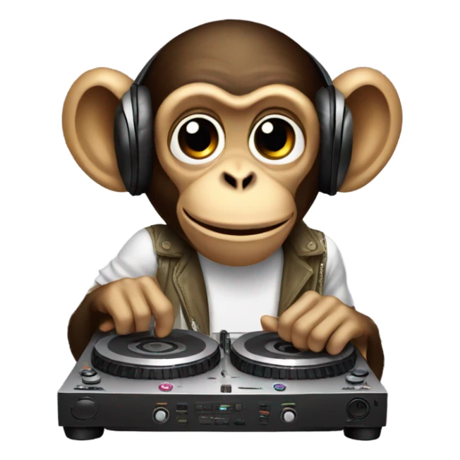 a monkey doing DJ sticker