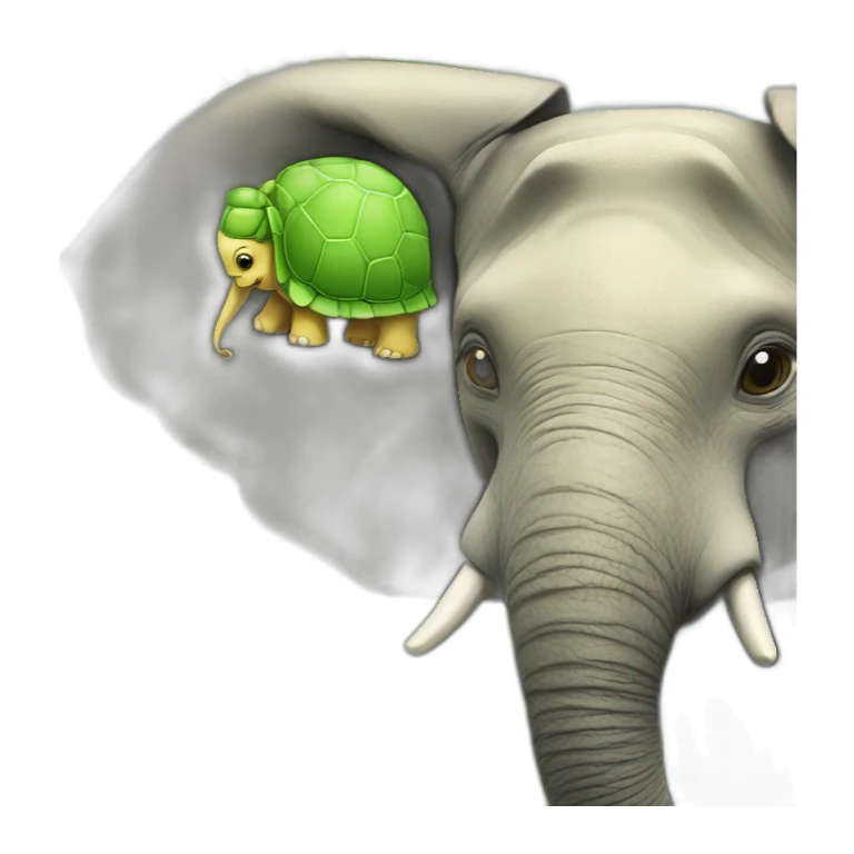 Tortue sur un elephant sticker