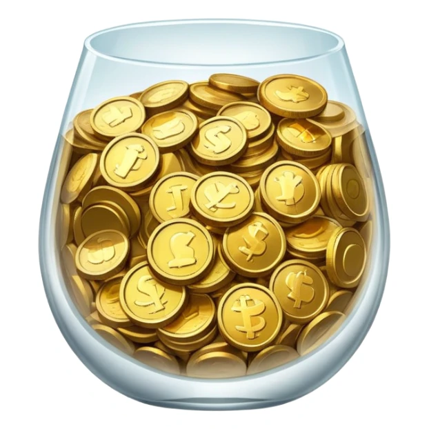 glass filled with coins sticker
