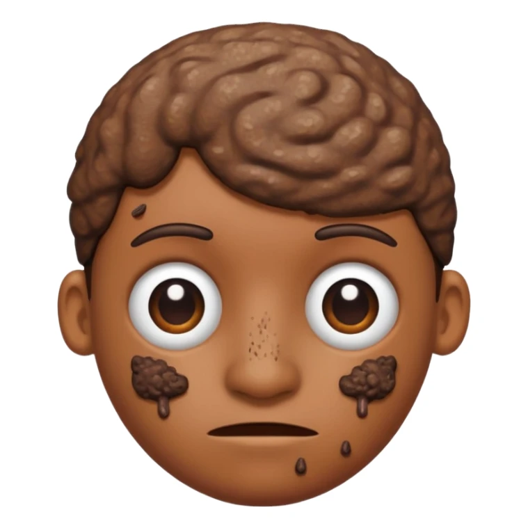 Person with poop head sticker