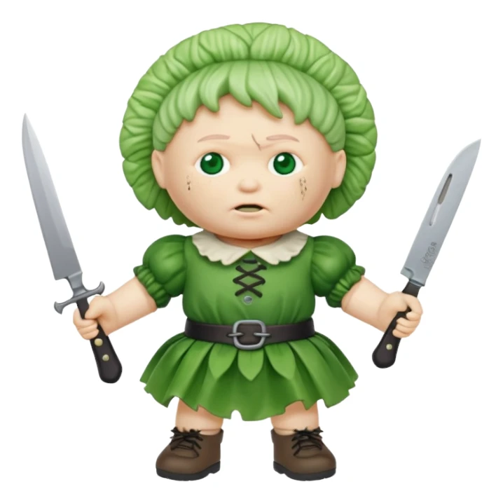 Evil cabbage patch doll with knife  sticker