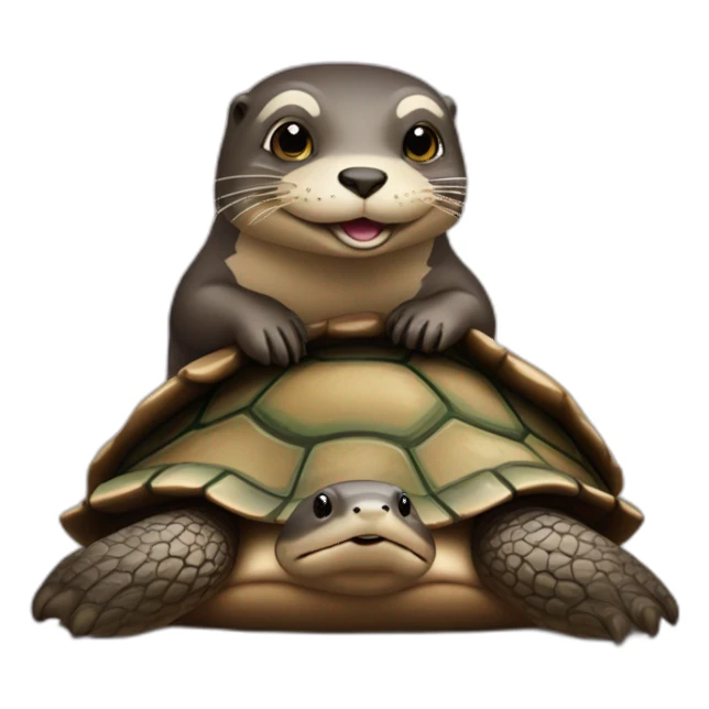 Une loutre sur tortue sticker