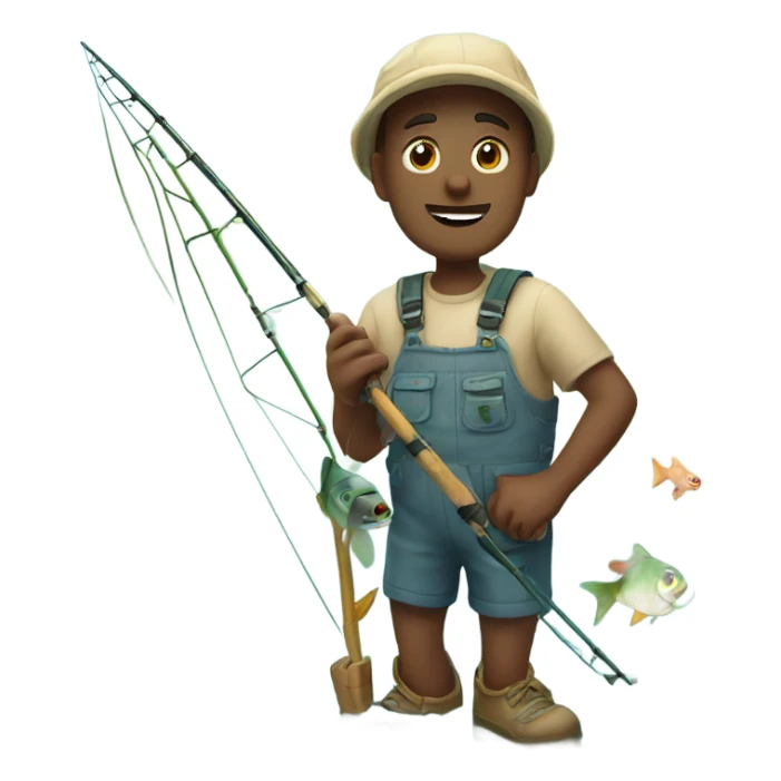 A big heart going fishing sticker