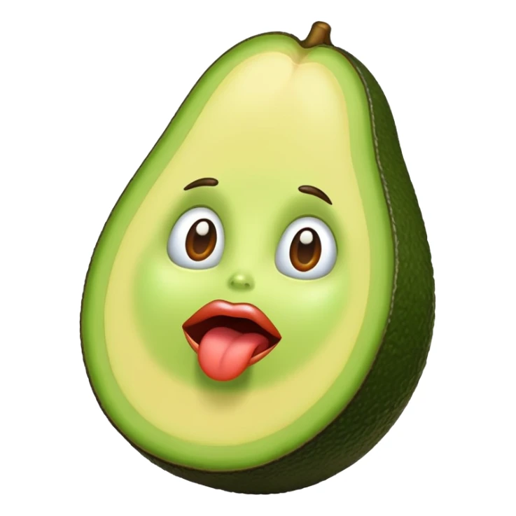 Aguacate con labios grandes sticker