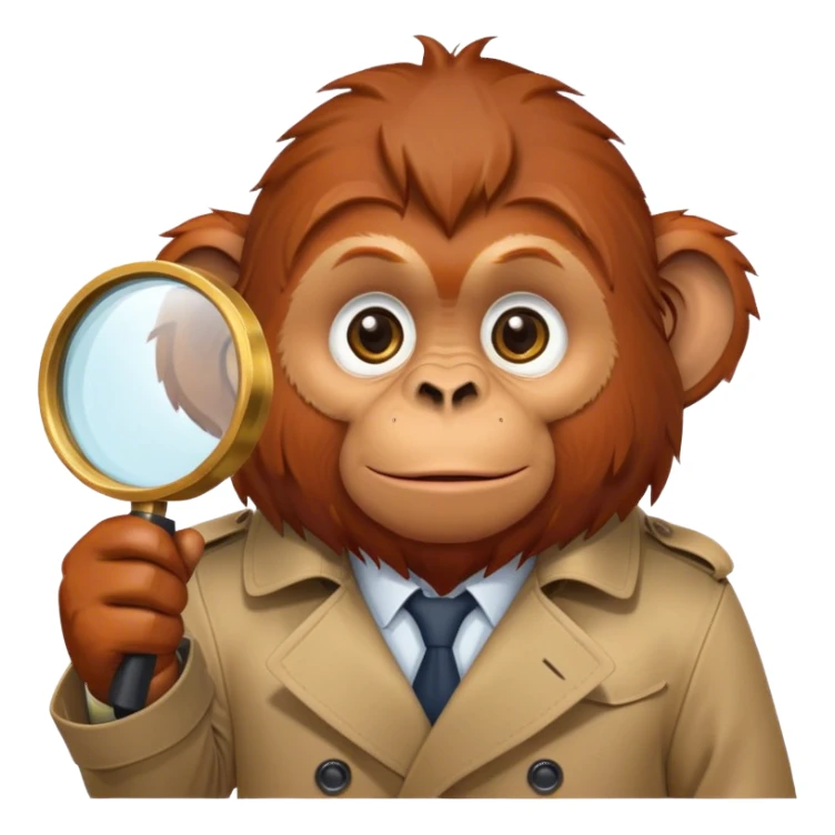 Orangutan detective sticker